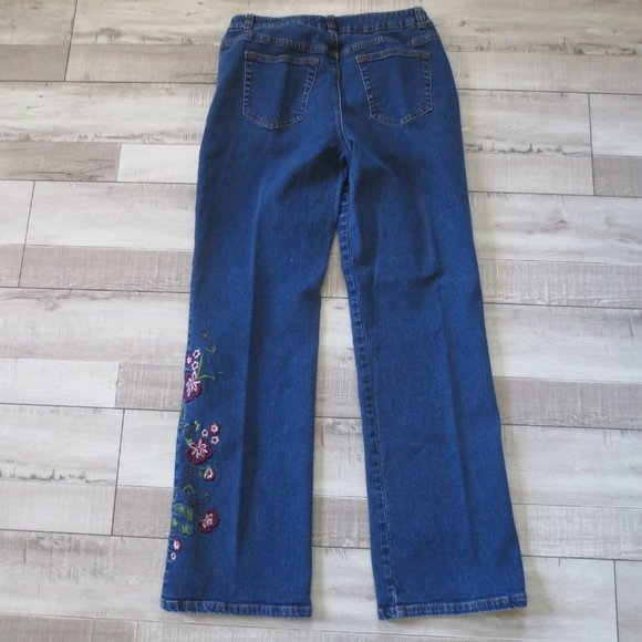 Chadwicks Floral Embroidered Blue Jeans - Picture 7 of 7